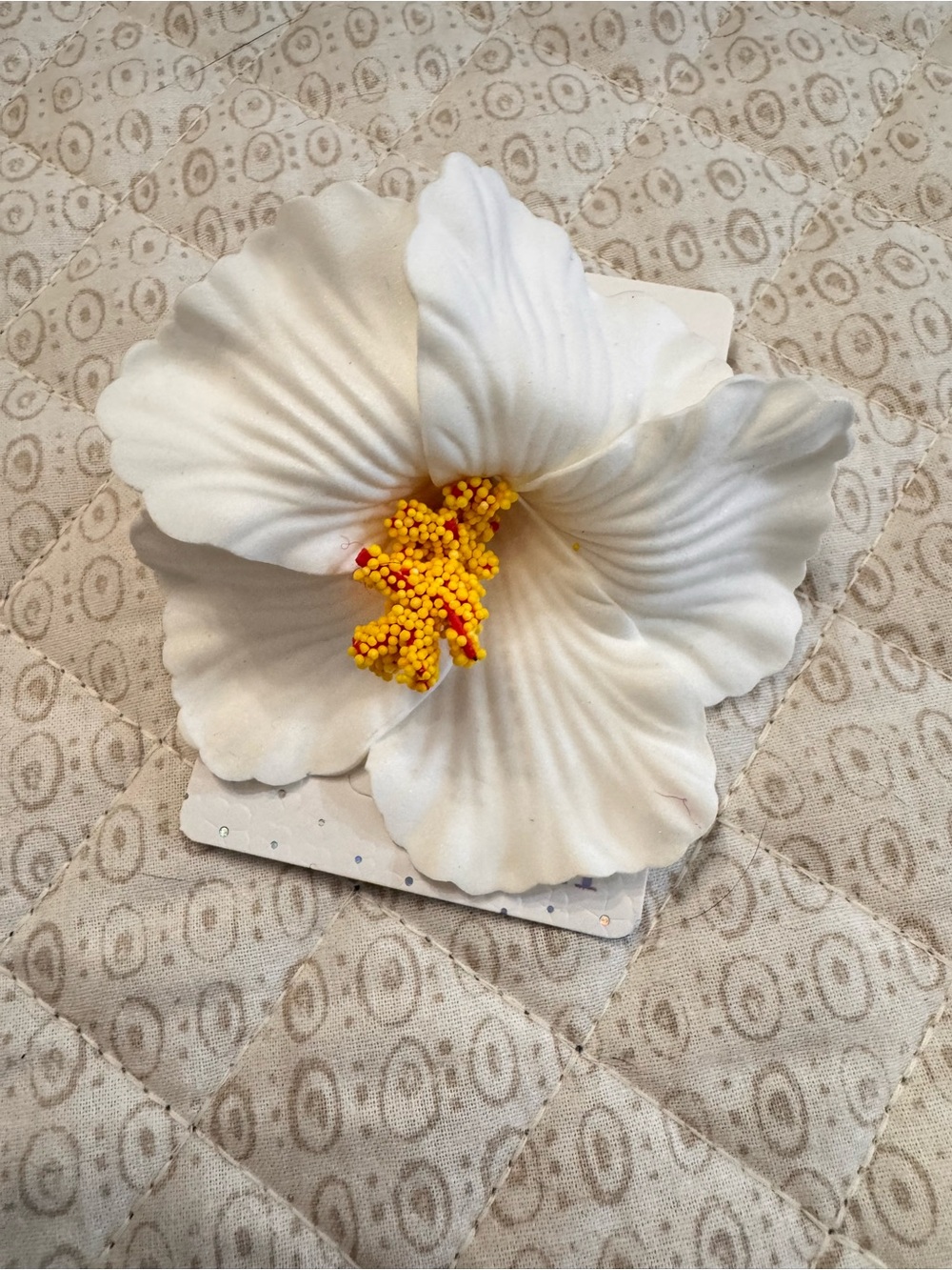 White Hibiscus Flower hair pin accessories summer vibes vacation